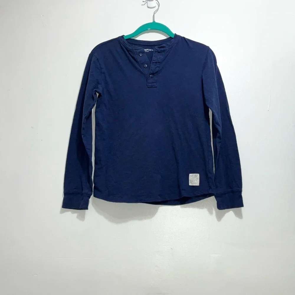 GAP Kids | Navy Long Sleeve Henley Shirt | Boy’s 10